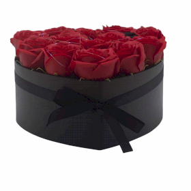 Bouquet cadeau de fleurs de savon - 13 roses rouges - Coeur