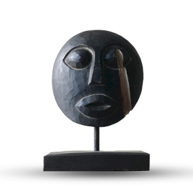Masque Décoratif Tribal Timor - Noir 27x20cm