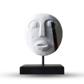 Masque Décoratif Tribal Timor - Blanc 27x20cm