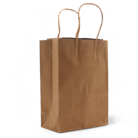 12x Grand sac cadeau en papier avec poignée en corde (26 x 32 x 12 cm) - Naturel (130 g)