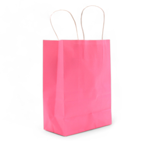 12x Grand sac cadeau en papier avec poignée en corde (26 x 32 x 12 cm) - Rose poudré (130 g)