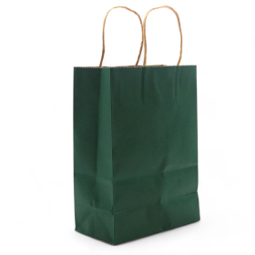 12x Grand sac cadeau en papier avec poignée en corde (26 x 32 x 12 cm) - Vert (130 g)