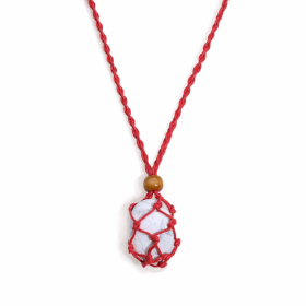 10x Collier avec cordon en cristal et pierres précieuses 45 cm/18 pouces - Rouge