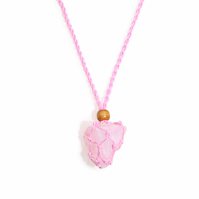 10x Collier avec cordon en cristal et pierres précieuses 45 cm/18 pouces - Rose