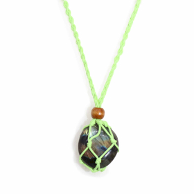 10x Collier avec cordon en cristal et pierres précieuses 45 cm/18 pouces - Vert