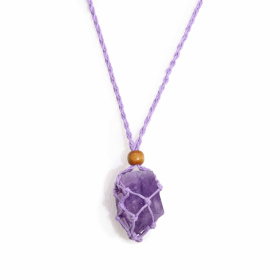 10x Collier avec cordon en cristal et pierres précieuses 45 cm/18 pouces - Violet