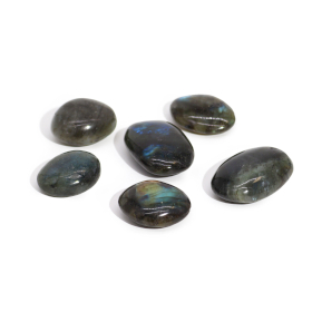 6x Pierres de palmier labradorite de Madagascar (environ 17-40 g 35-50 mm)