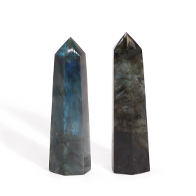 3x Points de labradorite de Madagascar (environ 63-93g 80-90mmx 25 mm)