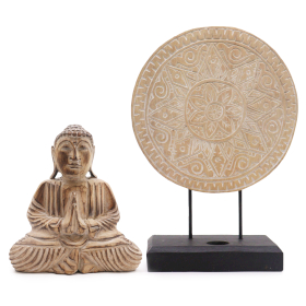 Ensemble Bouddha Feng Shui - Mandala Classique - Naturel