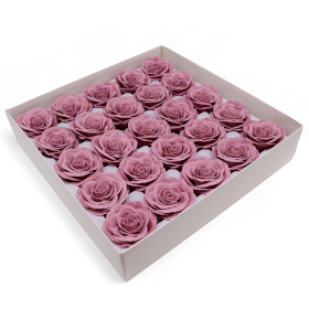 25x Fleur de savon artisanale - Lrg (7-couches) Rose Vintage - Mauve Opératique