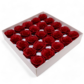 25x Fleur de savon artisanale - Lrg (7 couches) Rose vintage - Écarlate de minuit