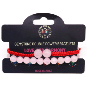 3x Bracelets de pierres à double pouvoir - Quartz rose