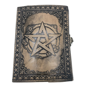 Cahier Ésotérique Pentacle - Gris - 200 Pages Bordure en Couture - 17,5x12,5x3cm