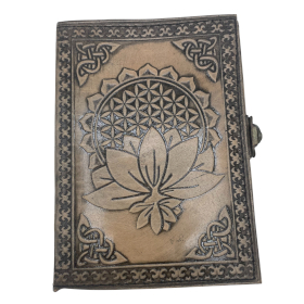 Cahier Ésotérique Mandala Lotus - Gris - 200 Pages Bordure en Couture - 17,5x12,5x3cm