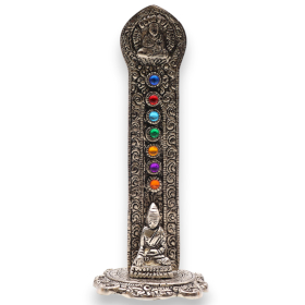 2x Porte-encens Bouddha tour des 7 chakras 16x6x7cm