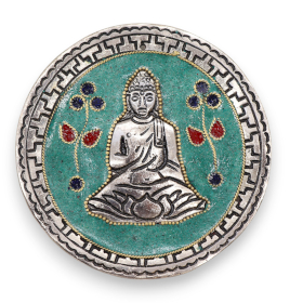 6x Porte-encens décor Bouddha vert 10cm