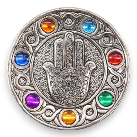 6x Porte-encens Hamsa des 7 chakras 11,5cm