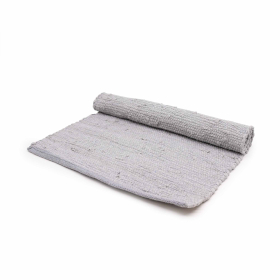 Tapis en Coton Indien Tissé à la Main - 50x90cm - Gris