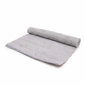 Tapis en Coton Indien Tissé à la Main - 90x150cm - Gris