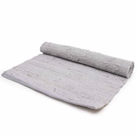 Tapis en Coton Indien Tissé à la Main - 130x170cm - Gris