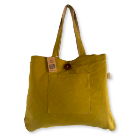 Sac réversible en jute et coton - Pistache