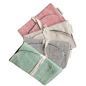 4x Pochette en Chanvre pour Téléphone/Tabac/Tout Usage avec Rabat (assortie)