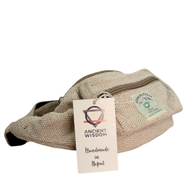 Sac Ceinture Style Banane en Coton et Chanvre - Naturel