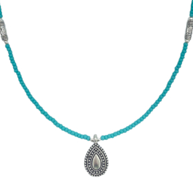 Collier Népalais en Pierre Fine Extra-Fine - Turquoise & Goutte