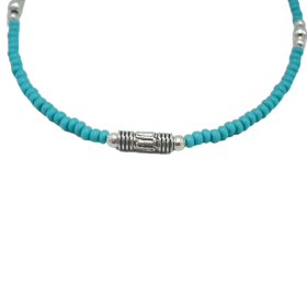 Bracelet Népalais en Pierre Fine Extra-Fine - Turquoise & Goutte